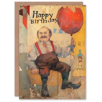 Yellow Carnival Man Birthday Greeting Card