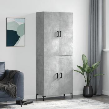 Armoire Haute Vidaxl : Buffet Gris Béton 69,5 × 34 × 180 cm