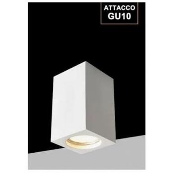 Porta Faretto Quadrato GU10 H110mm in Gesso IP20
