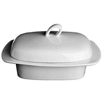 Elegant White Butter Dish with Lid