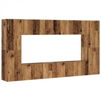 Mobili TV a Parete 8 Pz Legno Antico Truciolato