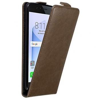 Carcasa de Protección Flip MARRoN Café para Honor 8 con Fijación Magnética