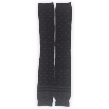 4 Pairs Women's Black Striped Dot Cashmere Leg Warmers LM918