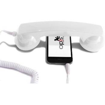 Retro-Handyhörer 60 s – Weißes Telefonhörer‑Mikro