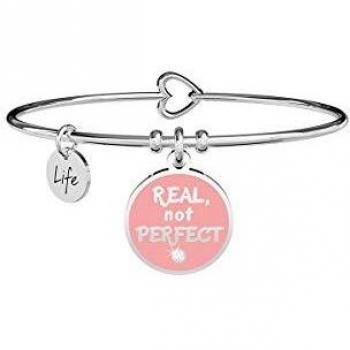 Braccialetto con chiusura a gancio di Kidult con la scritta REAL NOT PERFECT