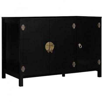 Buffet bas YANG 3 portes noir satiné