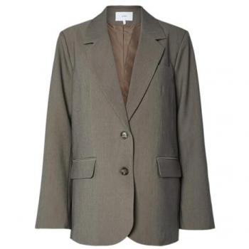 YASREEMAJ Blazer de color taupe
