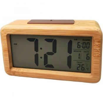 Noble Reloj de Cama Vintage con Pantalla de Temperatura e Información de Fecha