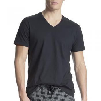 Calida Herren V-Neck T-Shirt Dunkelblau Baumwolle Medium