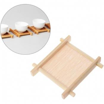 Plato de Mesa para Té Gongfu con Toma de Madera