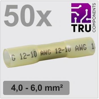 TRU COMPONENTS Heat Shrink Butt Connector 4 mm² 6 mm² Insulated Yellow 50 pcs