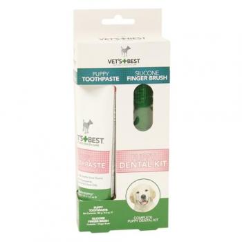 Vets Best Pfotenbürste Zahnpasta Kit für Hunde