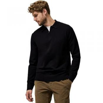 STREET ONE MEN Poloshirt schwarz XXL mit Materialmix