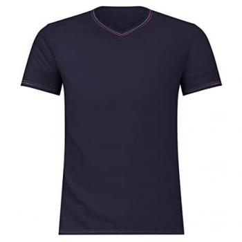 Eminence T-shirt Col V Homme Fait en France Bleu