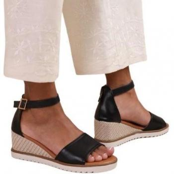 Cuñas Dusk PU para Mujer con Correa al Tobillo
