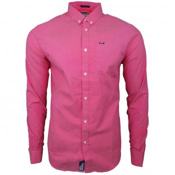 Superdry Endgültiger Ort Oxford BD LS Shirt M Club Rot