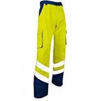 Pantalon de sécurité LMA 1563 sans métal bleu nuit/jaune fluo