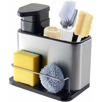 Support Éponge et Brosse Évier 3 en 1