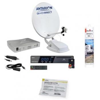 Solution ANTARION Parabole Camping-car avec récepteur + Colle universelle + Lingette