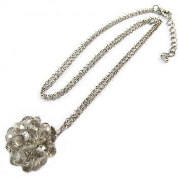 Long Silver Grey Crystal Necklace “Sissi” – Les Trésors De Lily