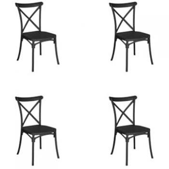 Sedie Frankie 4 Pezzi Nero L47,5 P48 H88 Impilabili