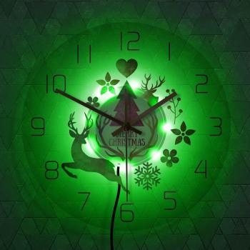 LED Christmas Wall Clock with Multi Color Display
