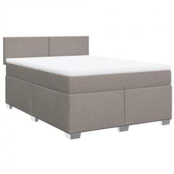 Komplett-Set Boxspringbett 140×200 cm inklusive Taupe-Matratze