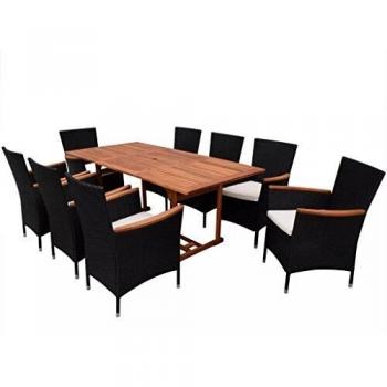 VidaXL 9-tlg. Poly Rattan Gartenmöbelset