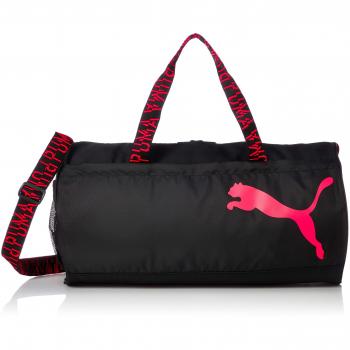 PUMA Damen Sporttasche Barrel Bag – Schwarze Rötliche Warnakzente