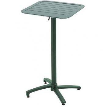 Tavolo da campeggio reclinabile in alluminio verde scuro 60x60 cm