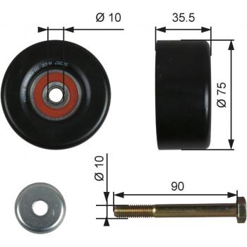 Polia de Guia para Correia Trapezoidal GATES T36357