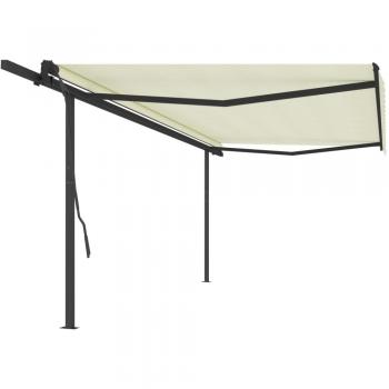 Toldo Solar automático vidaXL 5x3,5 m crema