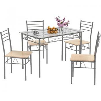 Table et Chaises Modernes en Métal Laqué