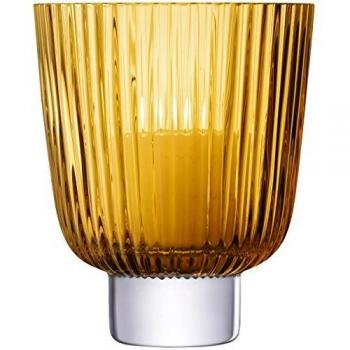 LSA PT14 Amber Pleated Storm Lantern, 19 × 19 × 22.4 cm