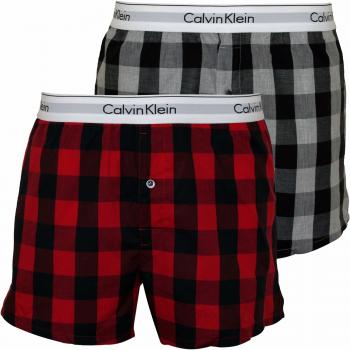 Calvin Klein Men's Boxer Slim 2pk Shorts, Red, X-Large