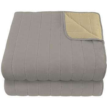 Trapuntino Elegant Doubleface Matrimoniale, Panna/Grigio Chiaro