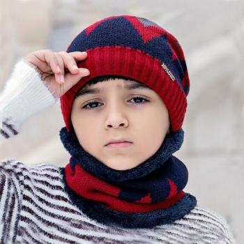 Set bonnet et anneau tricot imprimé enfant 3-12T