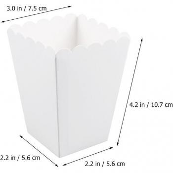50PCS White Paper Snack Boxes for Weddings
