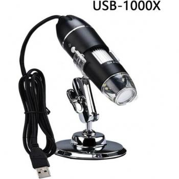 Microscope numérique 1600X, portatif, 3 en 1, USB‑C + 8 LED d’éclairage