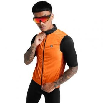 Chaleco cortavientos ciclismo hombre Siroko V1 Season Naranja