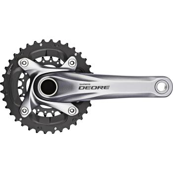 Shimano Deore FC‑M617 Biela de 175 mm 2×10 Velocidades Plateadas