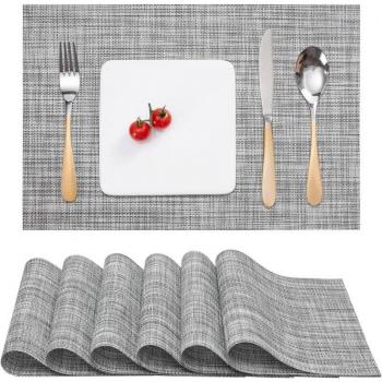 Pvc Poliestere Tovagliette 6 pezzi, Calore-Resistenti
