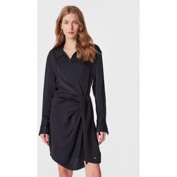 Robe Chemise en Crêpe Courte avec Détail Noué Tommy Hilfiger
