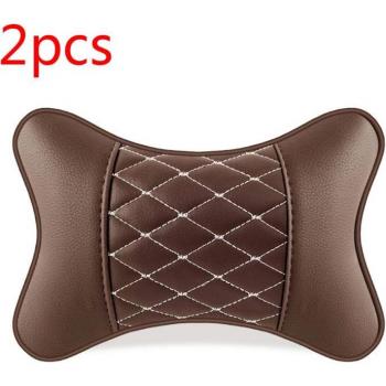 Almohada de Reposacabezas de Cuero Artificial para Coche