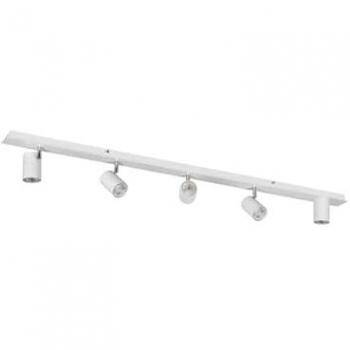 Lampada bianca da soffitto e parete 5 spot regolabili, alluminio 123 cm