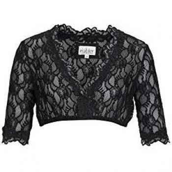 Dirndl-Style Bluse „Nübler Laura“ – 3/4‑Arm, Schwarz