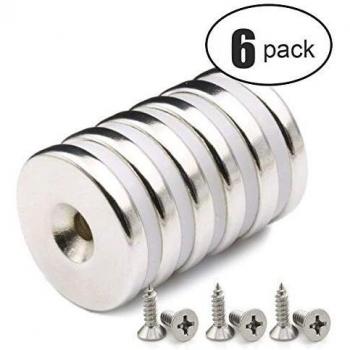 Magnetische Werkstatt-Set: 6x Neodym Disc‑Senkerodiermagnete (32 × 5 mm), 12 kg