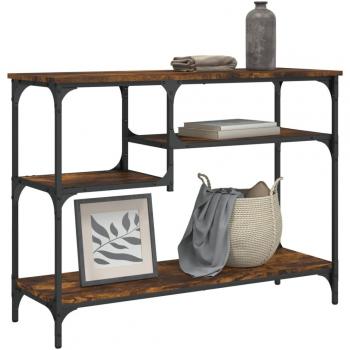 VidaXL Console Table with Shelves Smoked Oak 39.4x13.8x29.5