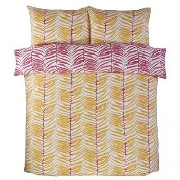Double Yellow Tropical Trails Reversible Duvet & Pillowcase Ensemble – Polyester