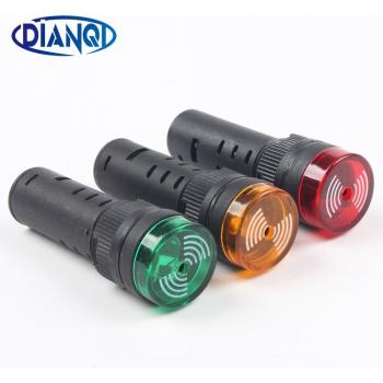 Señalizador LED AD16-16SM, 12V/24V/220V, 16mm, Alarma Sonora Roja